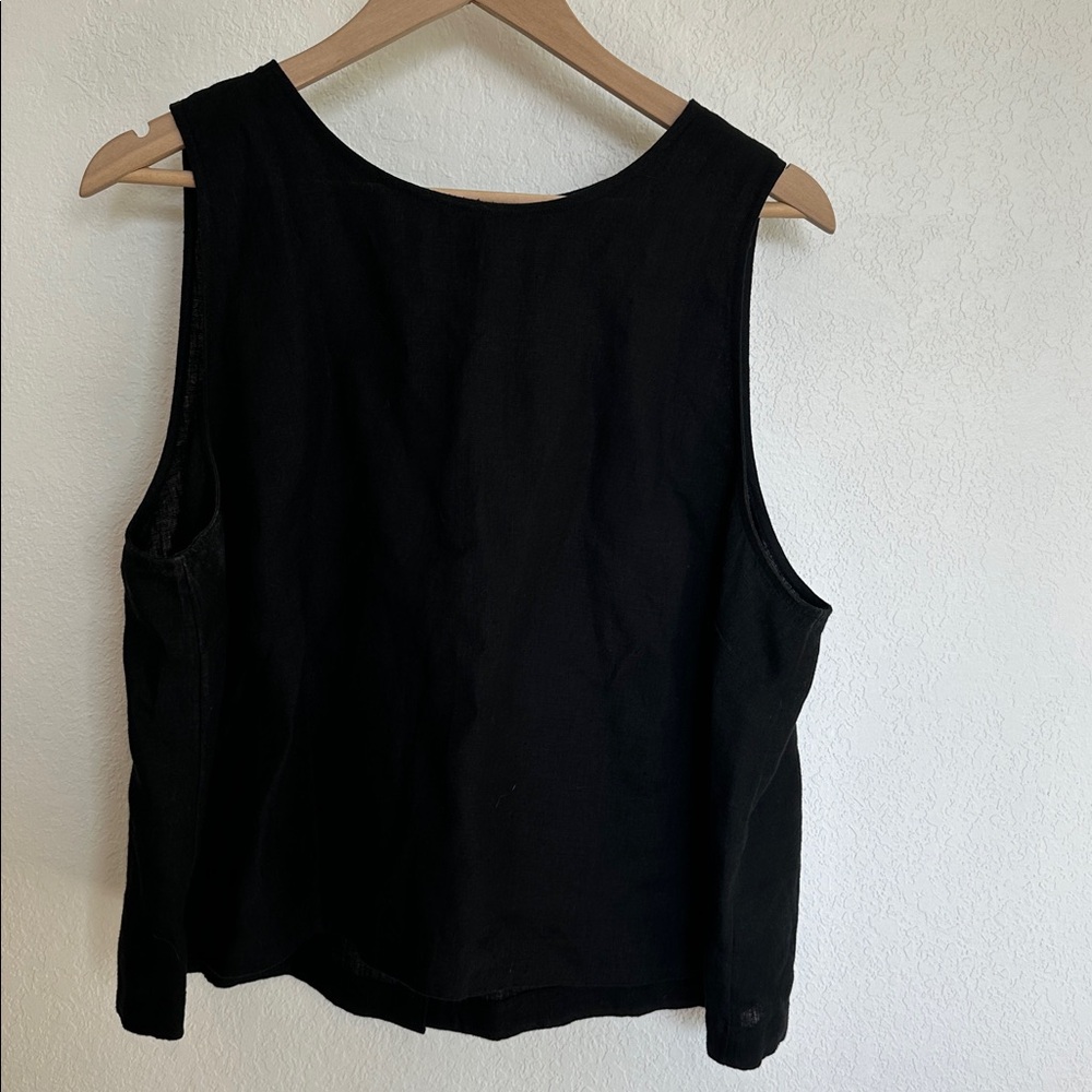 Maxine Button Back Tank Top in Linen